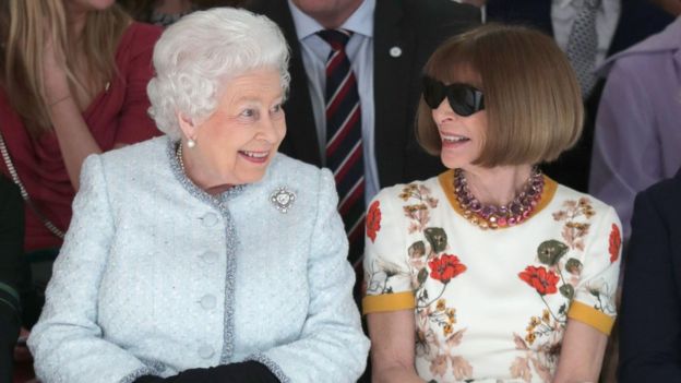 The Queen and Anna Wintour share a smile