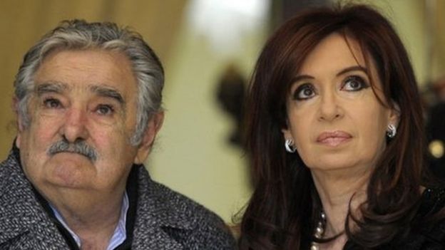 José Mujica y Cristina Fernández de Kirchner.