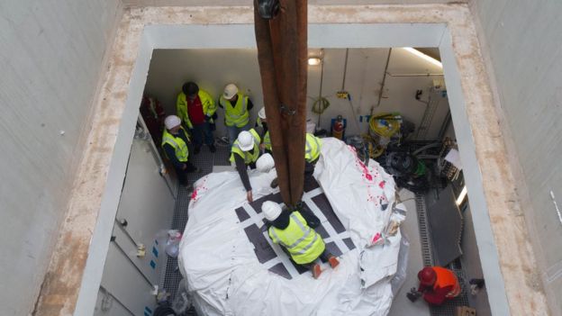 The cyclotron accelerator is fitted