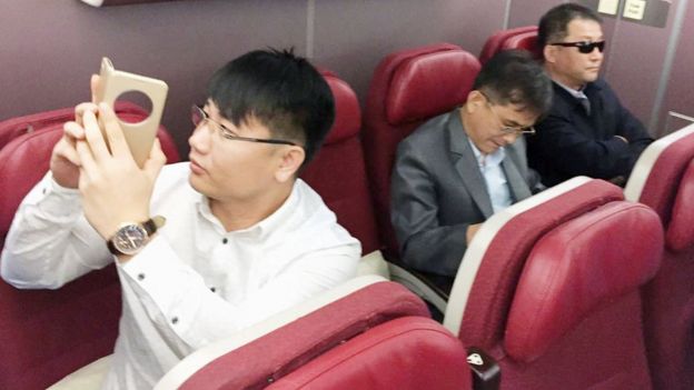 Supuestos pasajeros norcoreanos a bordo de un avión que despegó de Kuala Lumpur a Pekín, marzo 30, 2017