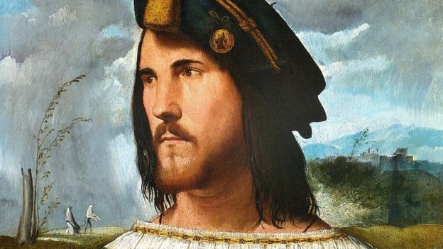 César Borgia (pintado por Altobello Melone (c. 1490-1491 - 1543), un gobernante exitoso, según "El príncipe".