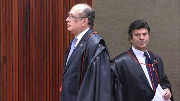 Os ministros Gilmar Mendes e Luiz Fux