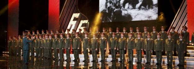 The Alexandrov Ensemble perform in Moscow, Russia 31 March 2016