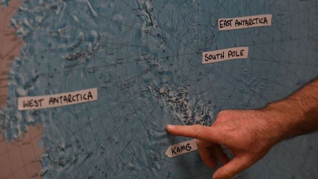 Un mapa de la Antártida.