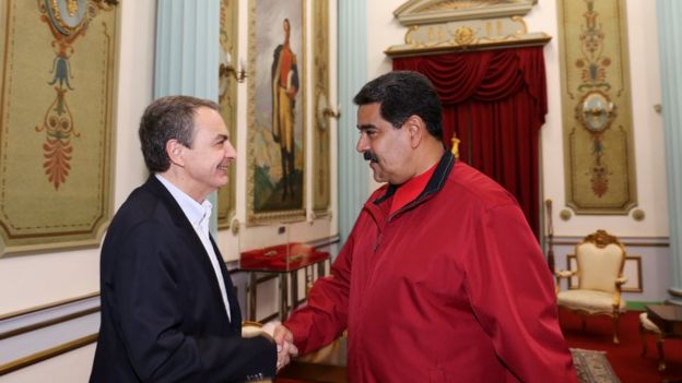 José Luis Rodríguez Zapatero y Nicolás Maduro.