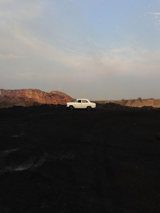 Alfombra de carbón en Jharia