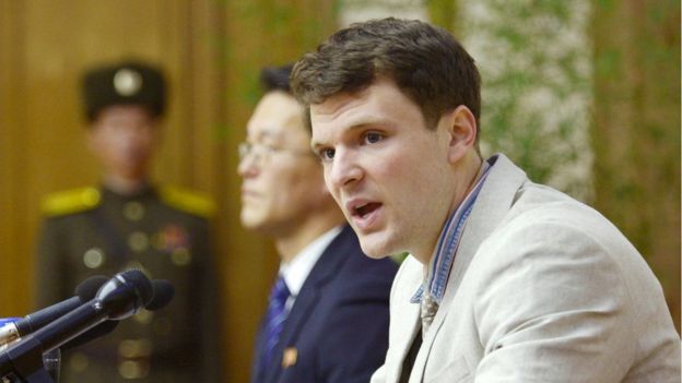 Otto Warmbier en su juicio