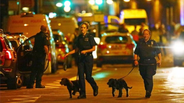 Police near Finsbury Park Mosque