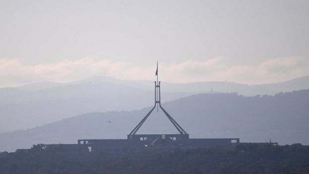Una foto del parlamento australiano en Canberra.