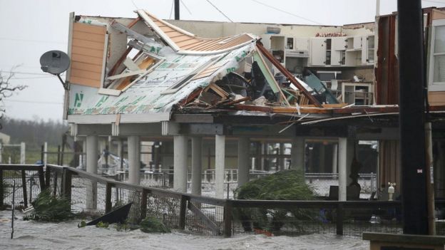 Una vivienda arrasada por la tormenta en Rockport.