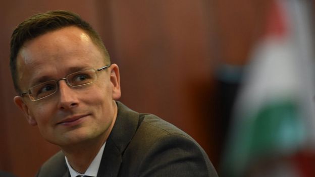 El canciller de Hungría Peter Szijjarto,
