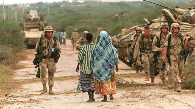 Soldados de Estados Unidos en Somalia en 1993.