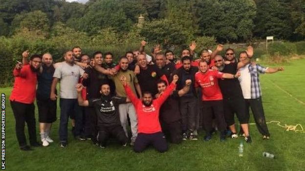 There are 60 members of this Liverpool supporters group in Preston