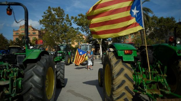 Protesta a favor de la independencia de Cataluña