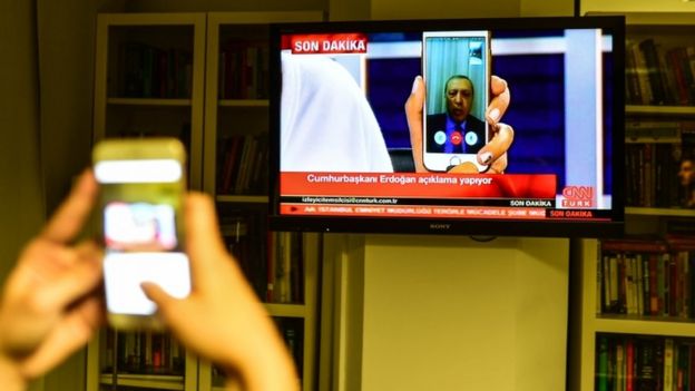 Mr Erdogan spoke to CNN Turk via Facetime