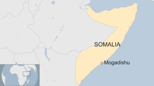 A map showing Mogadishu