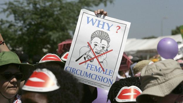 Protesta contra la mutilación genital femenina