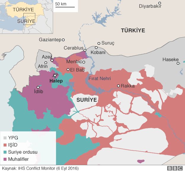Suriye iç savaşı haritası