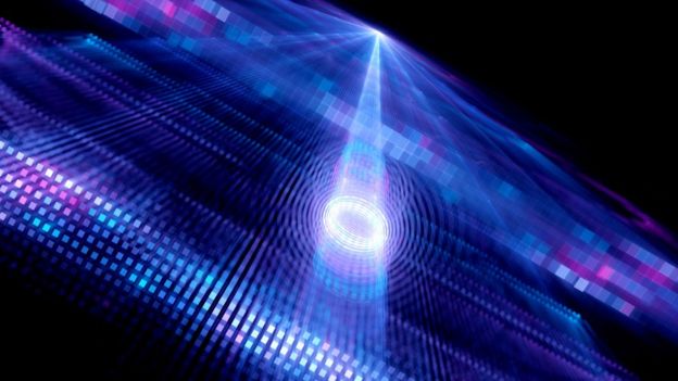 Ilustración de procesador cuántico