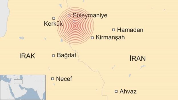 İran - Irak sınırında meydana gelen deprem.
