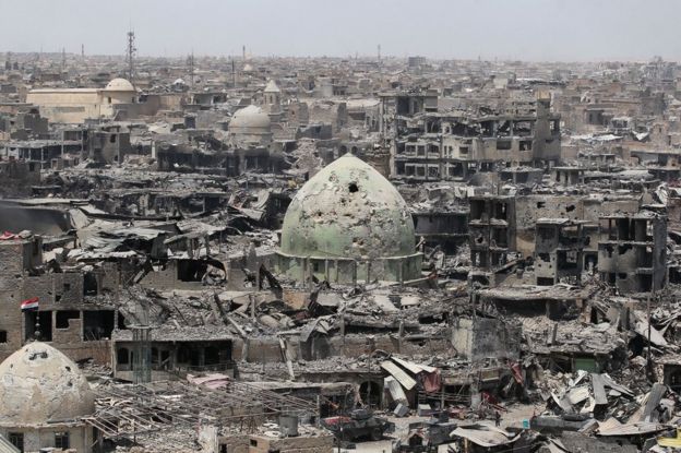 General view of the destruction in Mosul's Old City (9 July 2016)