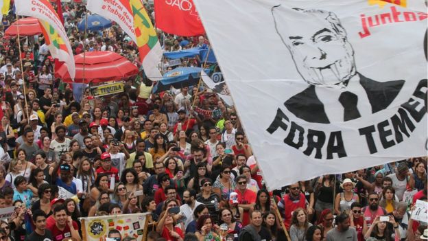 Protesta contra el presidente Temer