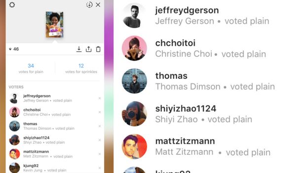 Instagram poll
