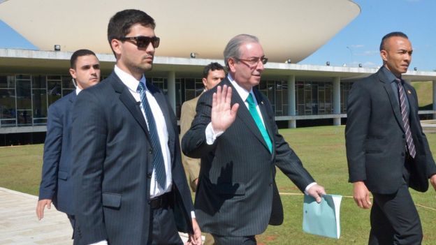 Eduardo Cunha, quando renunciou à presidência da Câmara, em 2016