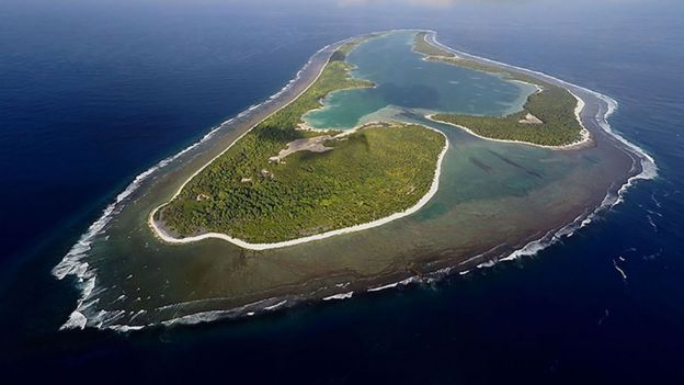 Imagem aérea da Ilha Nikumaroro