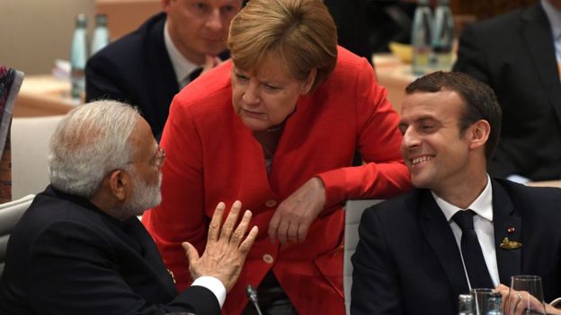 Thủ tướng Ấn Độ, ông Modi và lãnh đạo nước chủ nhà cùng Tổng thống Macron của Pháp
