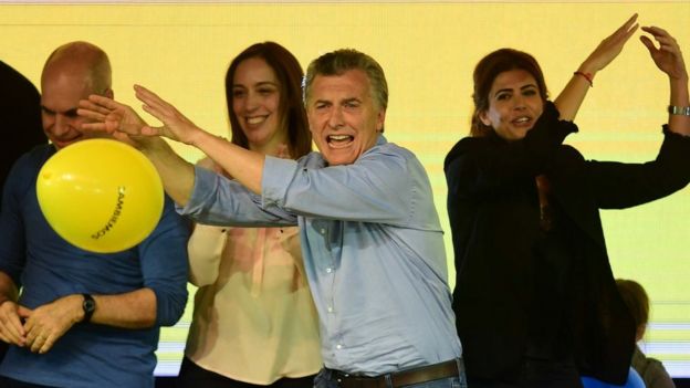 Mauricio Macri celebra su victoria