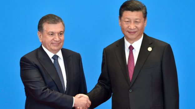 Президент Узбекистана Шавкат Мирзиёев и председатель КНР Си Цзиньпин