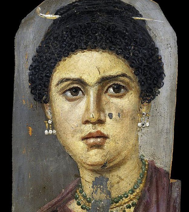 Retrato de Demos, una joven que murió a los 24 años. De El-Fayum. Ahora en el Museo Egipcio de Cairo.