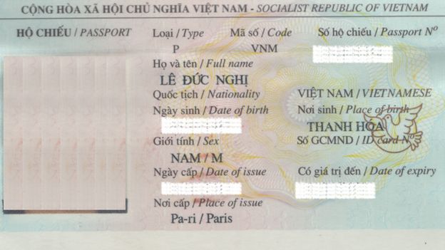 Hộ chiếu Lê Đức Nghị