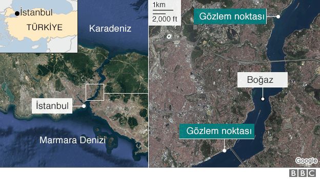 İstanbul Boğazı haritası