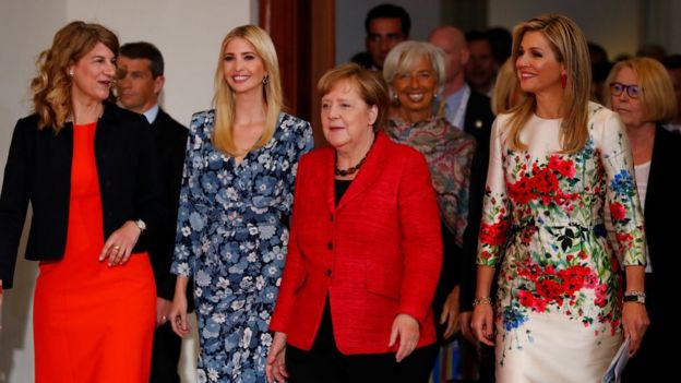 Daughter of U.S. President Ivanka Trump, German Chancellor Angela Merkel and Queen Maxima of the Netherlands, UN Secretary General