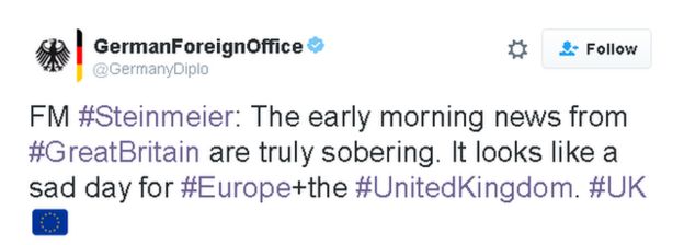 Tuit de Frank Walter Steinmeier