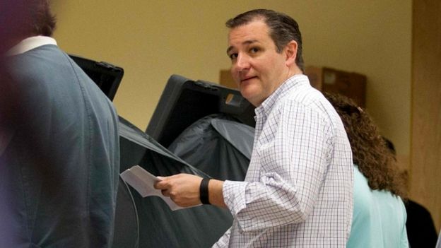 Ted Cruz votes in Houston, Texas, 1 March