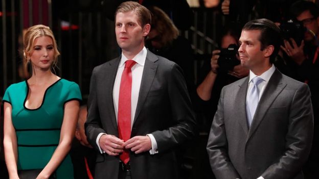 Ivanka, Eric y Donald Trump.