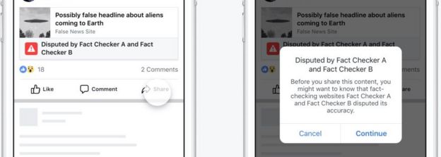Facebook fake news flag