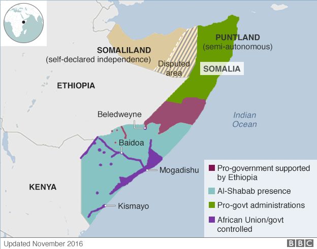 Control map of Somalia