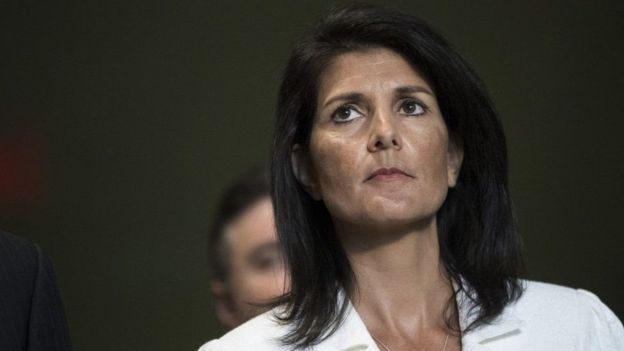 Safiirka Maraykanka ee Qaramada Midoobay Nikki Haley ayaa sheegtay in Qaramada Midoobay ay ka soo horjeeddo Israa'iil