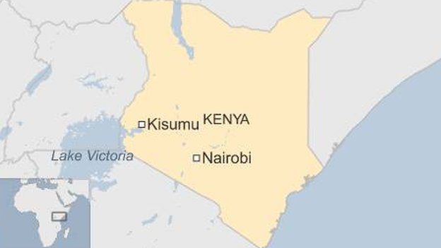 Map showing Kisumu location
