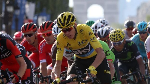 Chris Froome durante la última etapa del Tour de Francia.