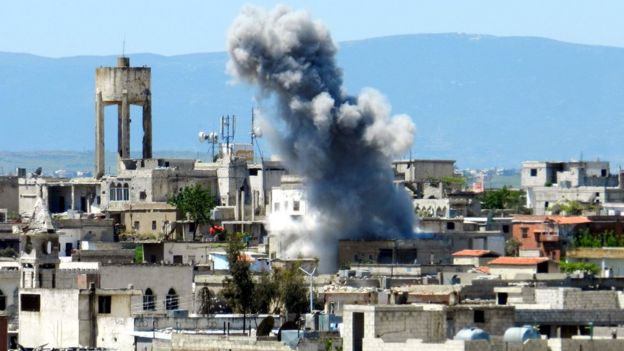 Bombardeos en Siria