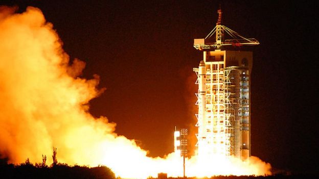 Lanzamiento de un satélite chino.