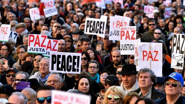 Manifestación por la paz en España