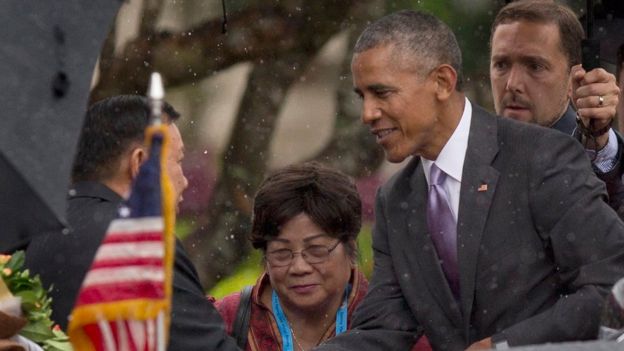 US President Obama arrives in Vientiane, Laos, on 6 September 2016