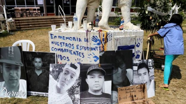 Homenaje a los estudiantes muertos en Nicaragua