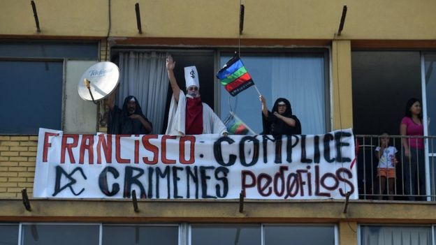 Protestas en Chile por la visita a Chile